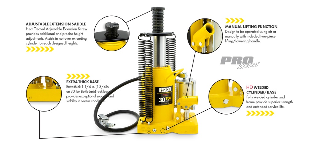 ESCO 30 TON AIR/MANUAL BOTTLE JACK